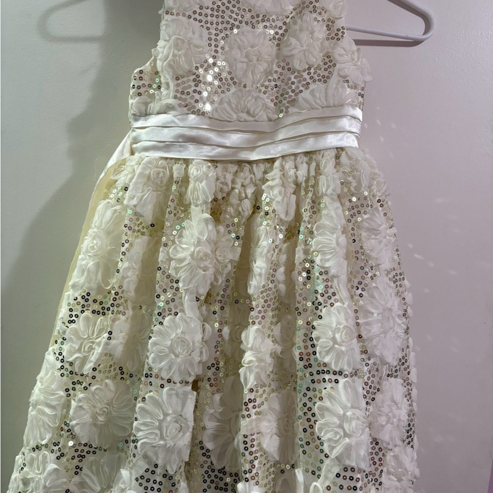 American Princess Ivory Floral Sequin Dress